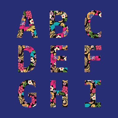 Sermaye İngilizce alfabe vektör çizim göl kenarında mavi ba