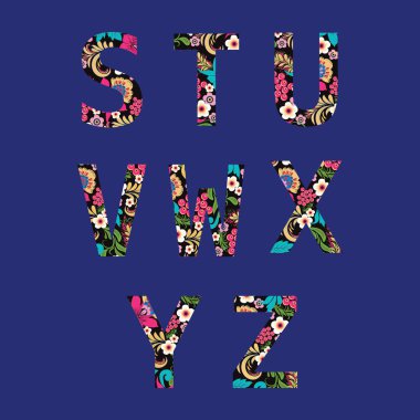 çiçek yazı tipi sermaye İngilizce alfabe