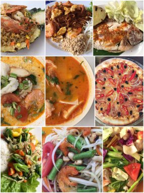 Kolaj çeşitli yemeklerin, farklı yemekleri yiyecek ürün. 