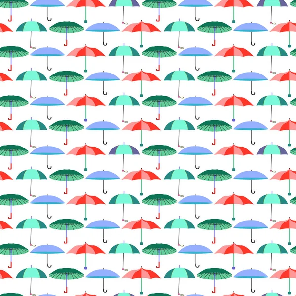 Pattern with umbrellas in flat style — Stock Vector