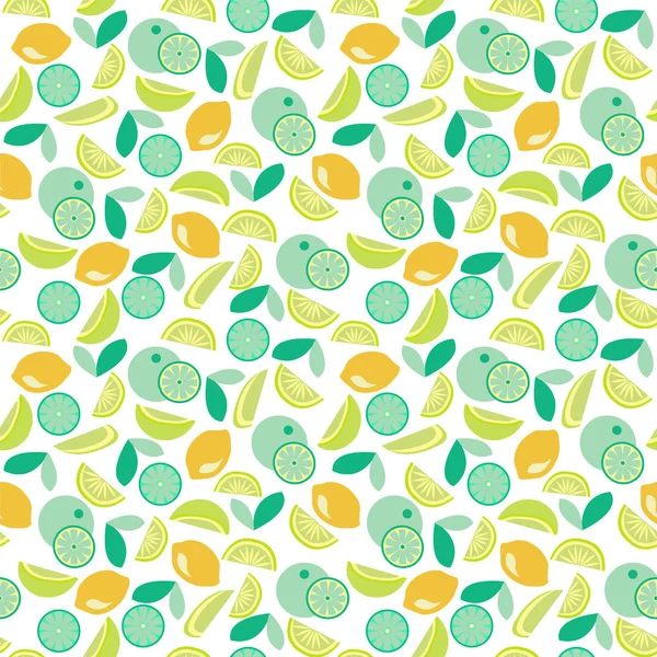 Motif avec tranches de chaux, citron et orange — Image vectorielle