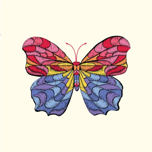 与蝴蝶刺绣矢量模式 — 图库矢量图片