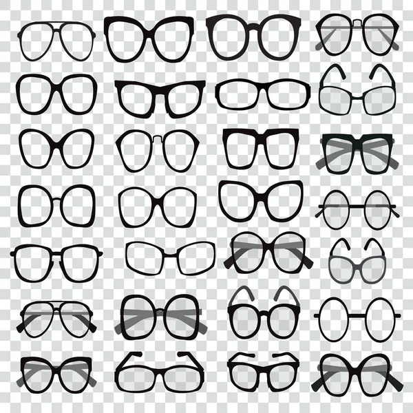 Different shapes, frame, styles. Set of various custom glasses i — Stock Vector