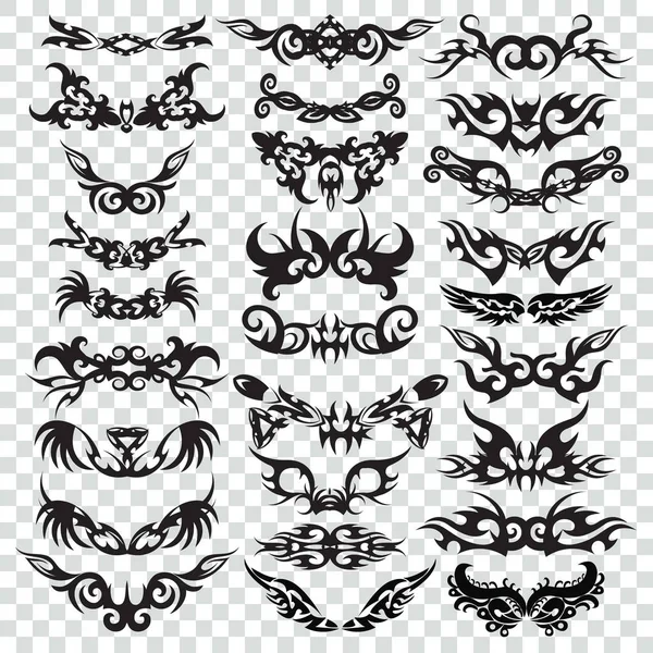 Tribal tattoo set design element. — Stock Vector