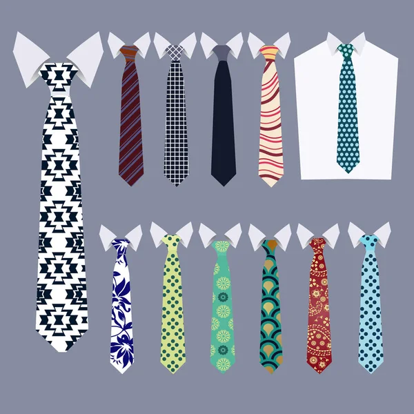 Colección de corbatas de moda Vector — Vector de stock