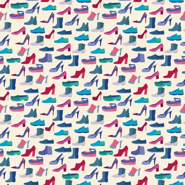 Vektor Schuhe Mode Kollektion nahtlose Muster — Stockvektor
