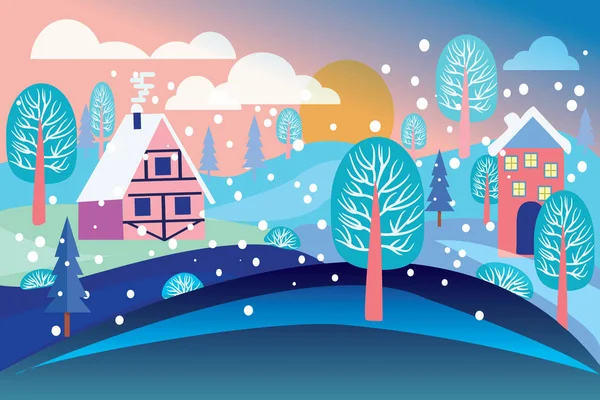 Winter Landscape Background. — Stock Vector