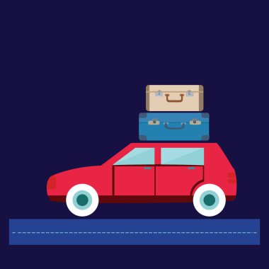 Araba resimde araba Bagaj ile seyahat. 