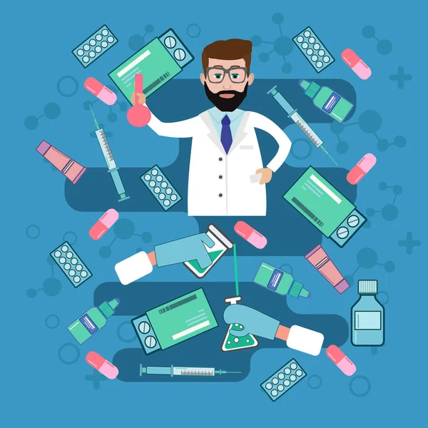 Farklı tıbbi hapları ve şişeler, sağlık ve alışveriş, ph