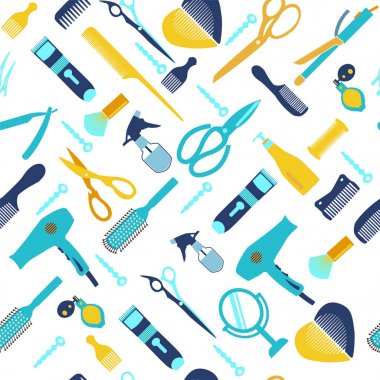 Koleksiyon silhouette kanununu aracı ve Kuaför arka plan