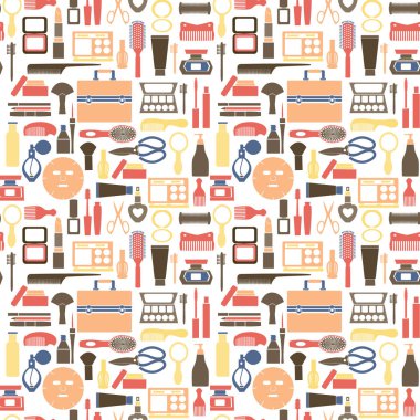 Makyaj kozmetik güzellik desen siluetleri arka plan 