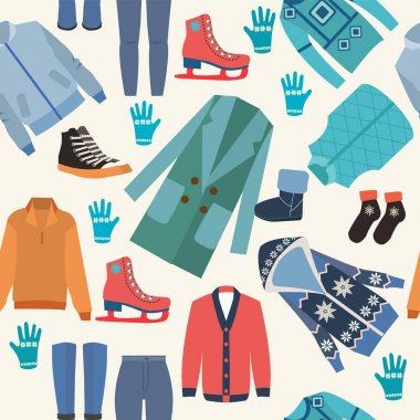 Arka plan ile moda kış giyim koleksiyonu