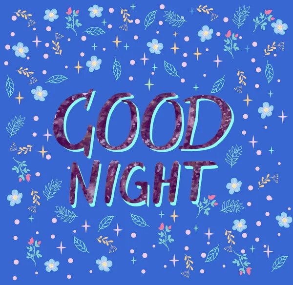 Background with text Good Night. — Stock Vector