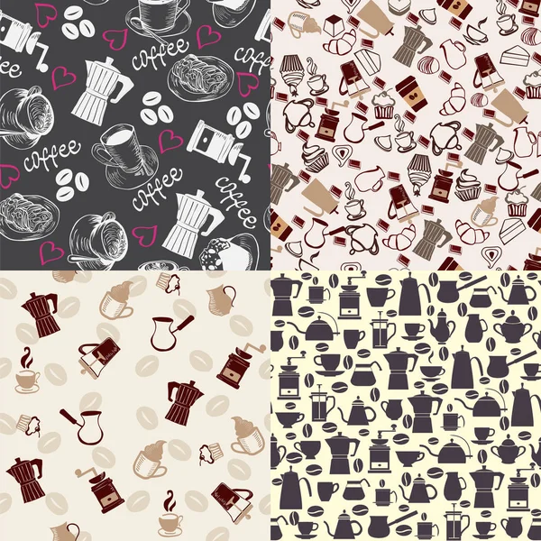 Set backgrounds can use for menu, coffee shop or cards design. — Stock Vector