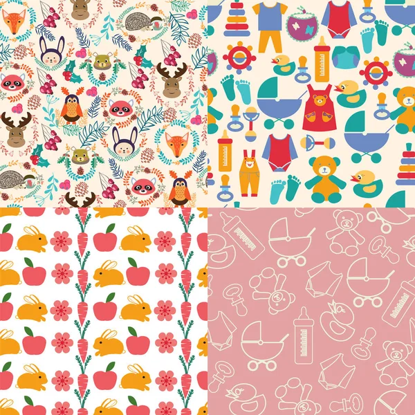Collection of vector background for baby shower — ストックベクタ