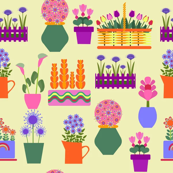 Colección Vectorial Las Plantas Maceta Plantas Decorativas Jardín Que Crecen — Vector de stock