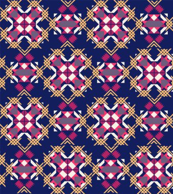 Vektör dekoratif kabile geometrik kusursuz desen. Duvar kağıdı, arkaplan, dekorasyon için kullanılabilir. 