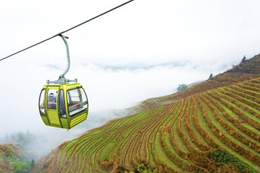 Guilin, Çin, 24 Mart 2014, Jinkeng Teras, Guilin, Çin