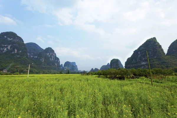 Gezichtsveld landschap contry Yangshuo County — Stockfoto