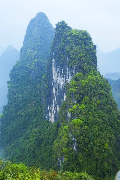 Guilin ,China, March,24th,2014, Li River bird view from the  top — Stock Photo, Image