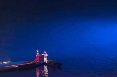 Guilin, Çin, 24 Mart 2014, izlenim Liu Sanjie perfo göster