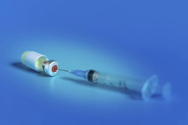 Vakcina Injekcióhoz Való Fecskendő Koronavírus Fertőzés Influenza Vírus Baktérium Megelőzése — Stock Fotó