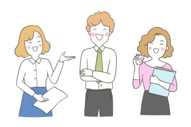 İş adamı ve kadın gevşeme zamanı, basitçe vektör çizimi