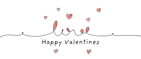 Little Red Heart Valentine Day Draw Little Red Heart Valentine — Stock Vector