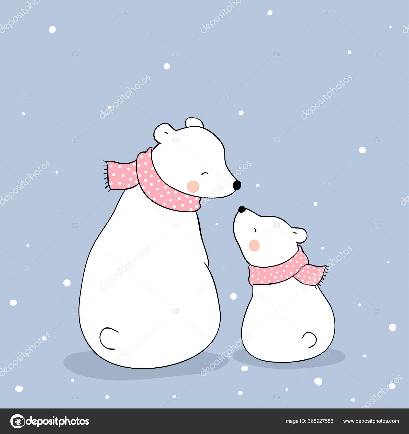Freepik Snow Teddy Bear Draw Vector Polar Bear Baby Sitting Snow