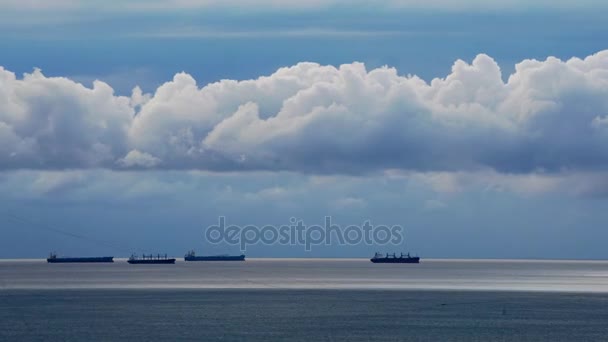 Barcos de carga en el Mar Negro — Vídeo de stock