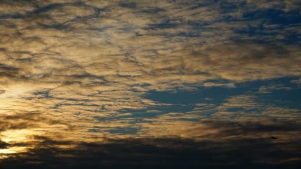 Драматическое небо восхода солнца с облаками. — стоковое видео