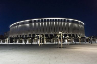 Krasnodar, Rusya - 27 Nisan 2017: Night shot üzerinde 27 Nisan 2017 Fc Krasnodar Stadyumu'nun