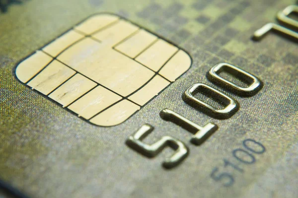 Lage belangrijke macro geschoten met nieuwe creditcard — Stockfoto