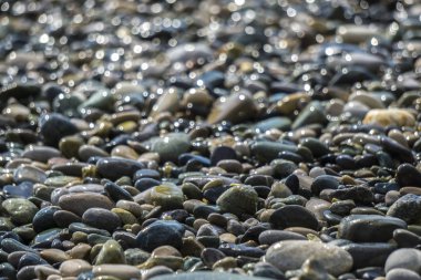 Bir Peebles sahilde yumuşak odaklı bulanık resim