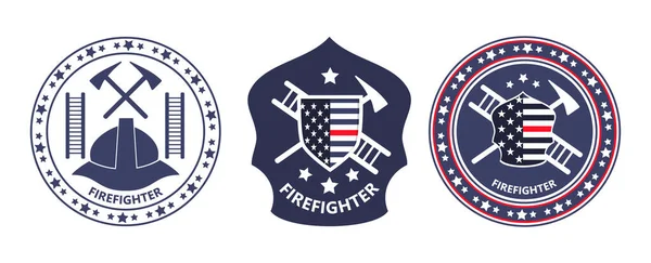 Fire Prevention Awareness Month wordt georganiseerd in Usa. Ladder, helm, gereedschap, schild met Amerikaanse vlag worden getoond. — Stockvector