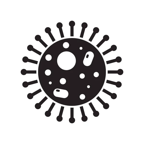 Icono del VIH y el SIDA. Silueta negra del vector del virus de la inmunodeficiencia. Signo o logotipo de glifo — Vector de stock