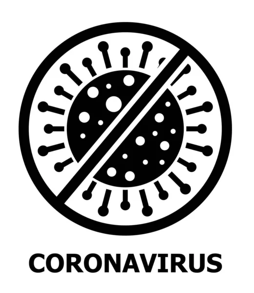 Coronavirus vetor ícone para web. Pare sinal de cautela CoV. Parar símbolo de vírus. Pandemia perigosa, biológica — Vetor de Stock