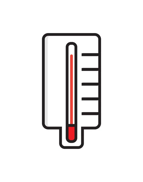 Вектор Значка Термометра Красный Термометр Показывает Высокую Температуру Пациента Симптомы — стоковый вектор