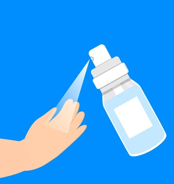 Vettore Applicazione Disinfettante Mani Distributore Igiene Personale Simbolo Controllo Delle — Vettoriale Stock