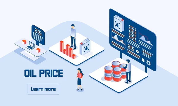 Precio Del Petróleo Vector Concepto Estilo Isométrico Crisis Bolsa Petróleo — Archivo Imágenes Vectoriales