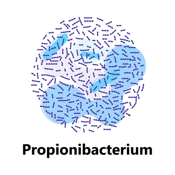Vettore Batteri Probiotici Lactobacillus Logo Bulgarico Con Testo Simboli Amorfi — Vettoriale Stock