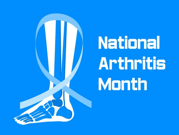 Εθνική Αρθρίτιδα Μήνα Γιορτάζεται Μάιο Στις Ηπα Μπλε Κορδέλα Ρευματισμοί — Διανυσματικό Αρχείο