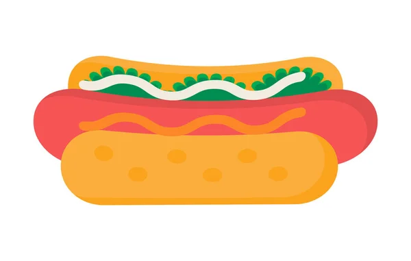 Illustration Vectorielle Icône Hot Dog Concept Restauration Rapide Saucisse Frite — Image vectorielle