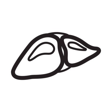 Tıbbi web sitesi uygulaması için karaciğer ana hatları simgesi vektörü. Hepatit A, B, C, D, siroz, dünya hepatit günü. Basit sağlık hizmetleri ve insan organı çizimleri.