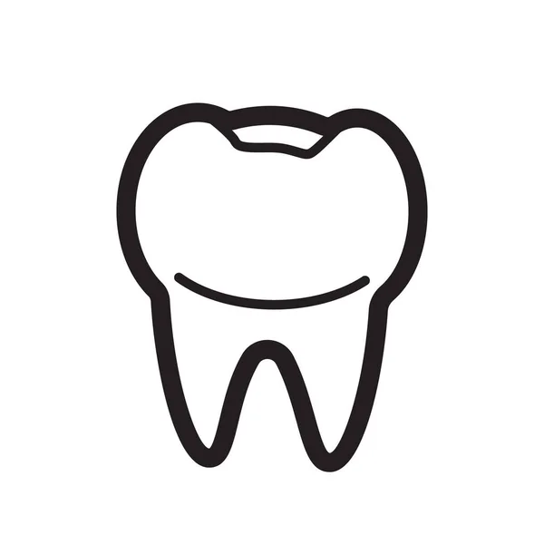 사이트를 Tooth Outline Icon Vector Medical Website App 에나멜 의사들의 — 스톡 벡터