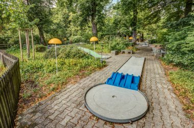 Bern, Switzerland - July 27, 2019: A cozy little minigolf park on the northern outskirts of Bern