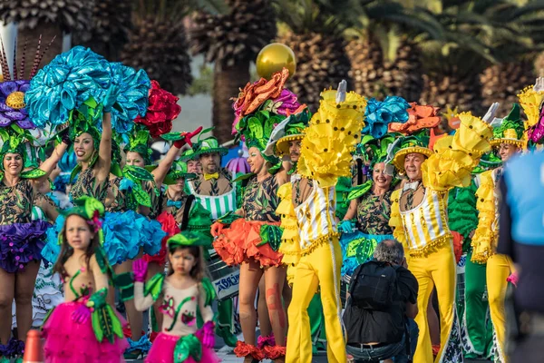 Santa Cruz Tenerife Espanha Fevereiro 2020 Desfile Coso Longo Avenida — Fotografia de Stock