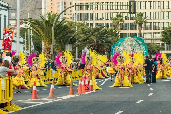 Santa Cruz Tenerife España Febrero 2020 Desfile Del Coso Largo —  Fotos de Stock