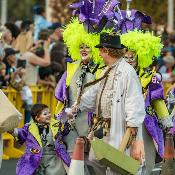 Santa Cruz Tenerife Espanha Fevereiro 2020 Desfile Coso Longo Avenida — Fotografia de Stock