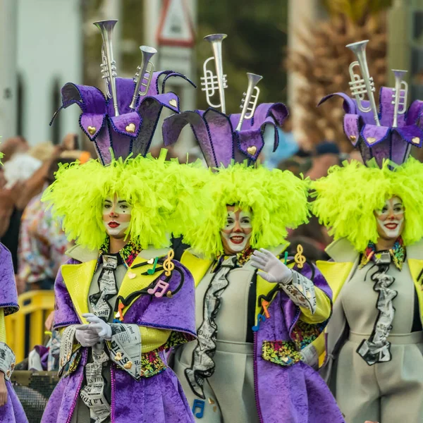 Santa Cruz Tenerife Spain February 2020 Coso Parade Avenida Anaga — Stockfoto